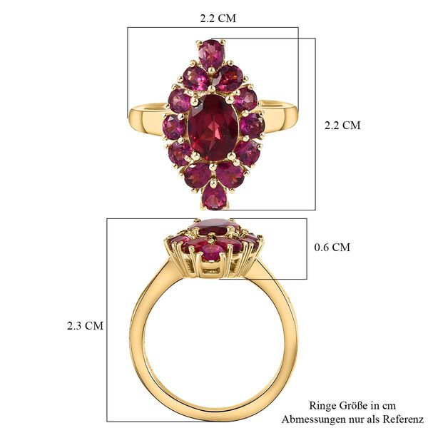Rhodolith Granat-Ring, 925 Silber vergoldet  ca. 3,34 ct image number 7