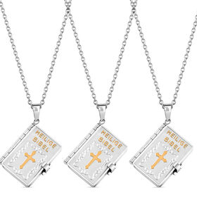 3er-Set- Heiliger Bibel-Anhänger mit 60+10cm Kette