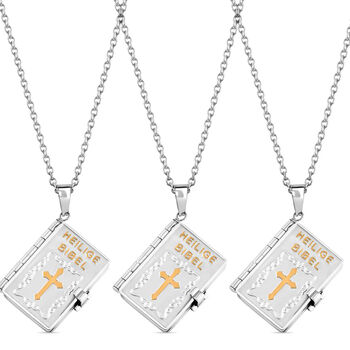 3er-Set- Heiliger Bibel-Anh&auml;nger mit je 60+10cm Kette