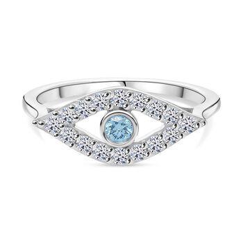 LUXURIANT SI Labor blauer Diamant und SI-GH wei&szlig;er Labor Diamant Ring - 0,51 ct.