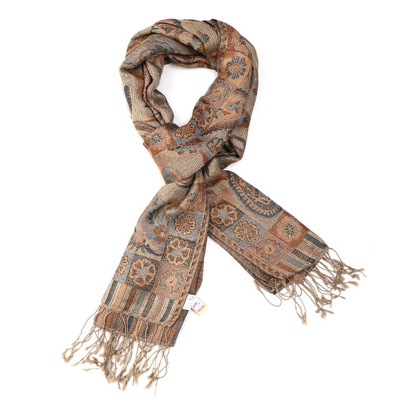 Premium Kollektion - gewebter Schal, Erdfarben image number 4