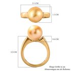 AA Goldene Südsee Perle Ringe 925 Silber Gelbgold Vermeil (Größe 20.00) image number 6