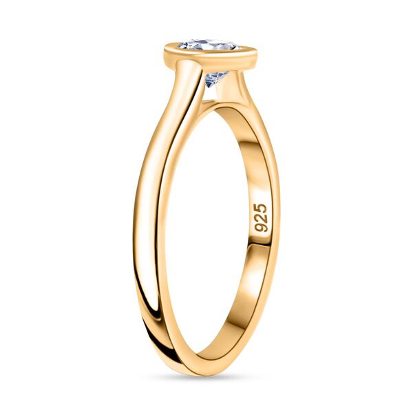 LUXURIANT SGL zertifizierter SI-GH Labor Diamant Ring, 925 Silber 750 Gelbgold Vermeil - 0,50 ct. image number 5