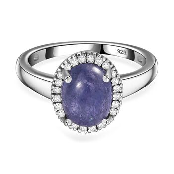 AA Tansanit und wei&szlig;er Diamant Ring, ca. 2,62 ct.