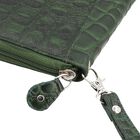 RFID-geschützte Brieftasche aus 100% echtem Leder mit Kroko-Prägung und abnehmbarem Trageschlaufe, dunkel grün image number 7