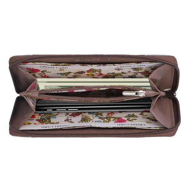 Echtleder Brieftasche mit Schlangenleder-Prägung und RFID-Schutz, hellbraun image number 5