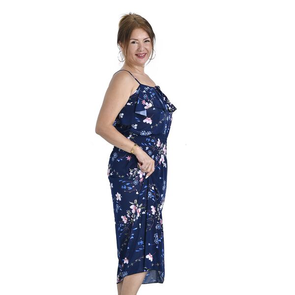 Midaxi-Kleid mit gesmokter Taille, One Size, Dunkelblau image number 3