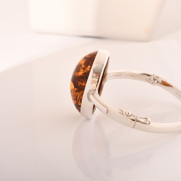 Nat&uuml;rlicher Baltischer Bernstein Armreif, ca. 19 cm, 925 Silber image number 2