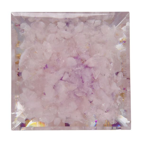 Edelstein Pyramide mit Rosenquarz und Quarz Lebensbaum, koralle image number 4