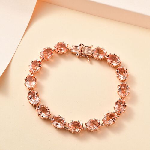 Morganique Triplette Quarz Armband ca. 18.5 cm 925 Silber 750 Roségold Vermeil ca. 32,00 ct. image number 1