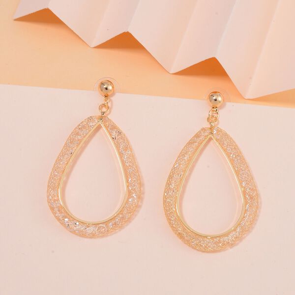 Wei&szlig;er Kristall Ohrringe Reines Messing image number 2