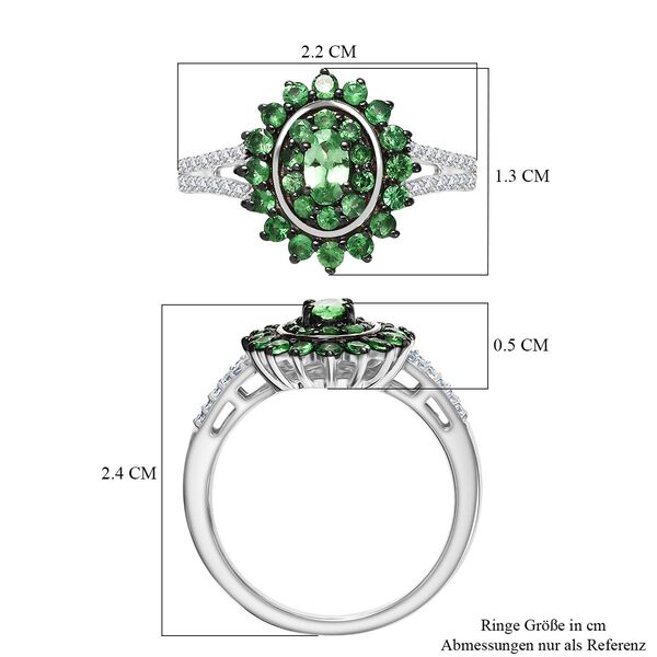 D'Joy AA Tsavorite Granat Ring 925 Silber rhodiniert (Größe 18.00) ca. 1,07 ct image number 7