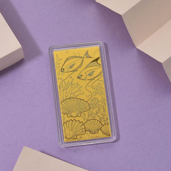999er Gold-Barren mit Meeresleben-Motiven image number 2