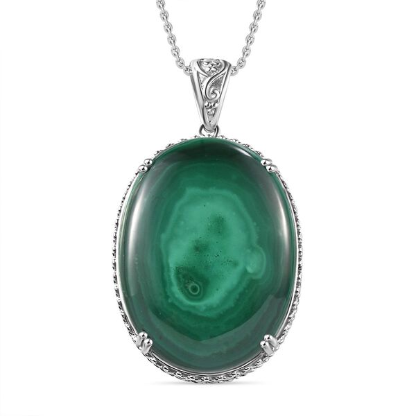 Malachit-Anhänger mit 50cm Kette - 99,01 ct. image number 0