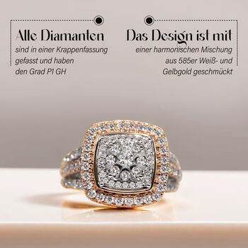 New York Kollektion- P1 GH Diamant Ring in 585 Wei&szlig;- und Gelbgold - 1,50 ct.