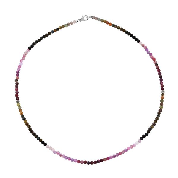Mehrfarbig-Turmalin Halskette ca. 45 cm 925 Silber ca. 40,00 ct.