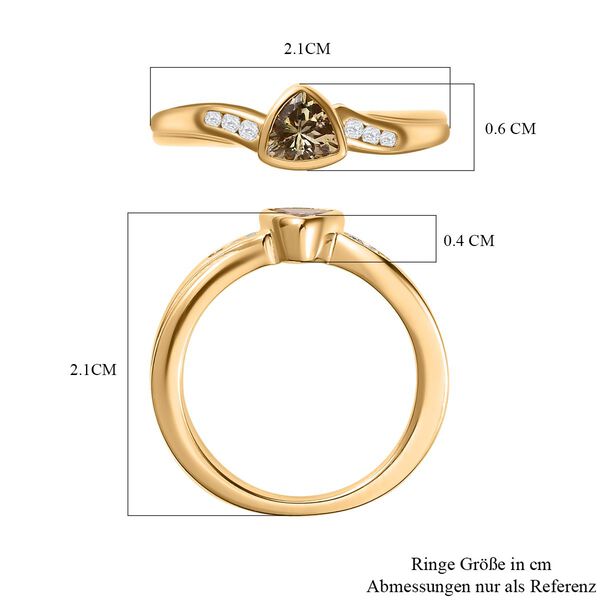 AA nat&uuml;rlicher, goldener Tansanit und Zirkon-Ring - 0,53 ct. image number 7