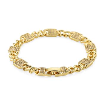 Wei&szlig;es Zirkonia Armband in Goldton, 19cm