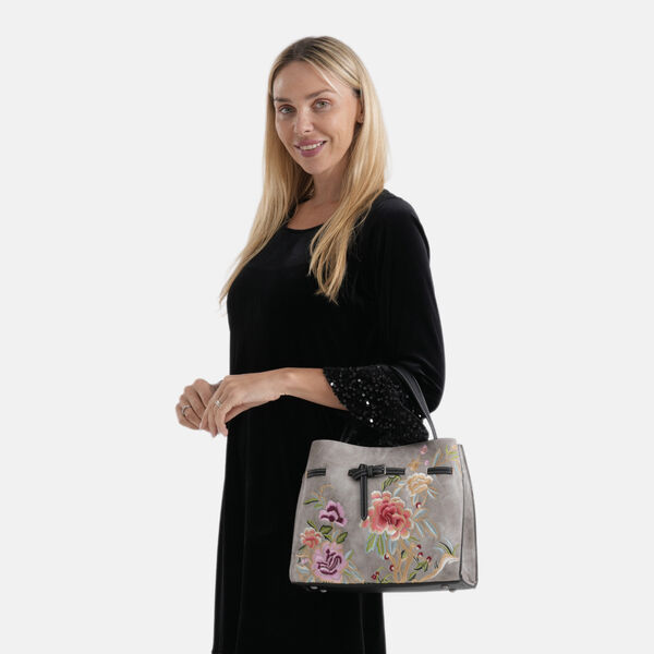 Florale Kunstprint Crossbody Tasche mit Komfort-Schulterriemen, 30x13x23cm, Rosa image number 3