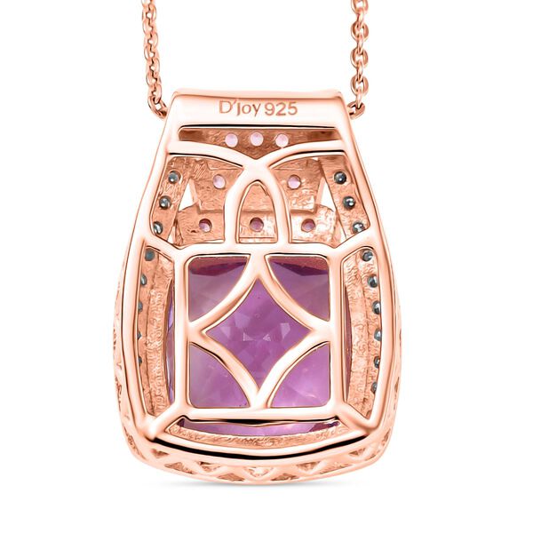 Djoy AA Rose De France Amethyst, Moissanit und rosa Saphir Ring und Anh&auml;nger mit 50cm Kette image number 5