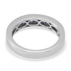 Blau Saphir Half Eternity Band Ring 925 Silber Platin-Überzug image number 3