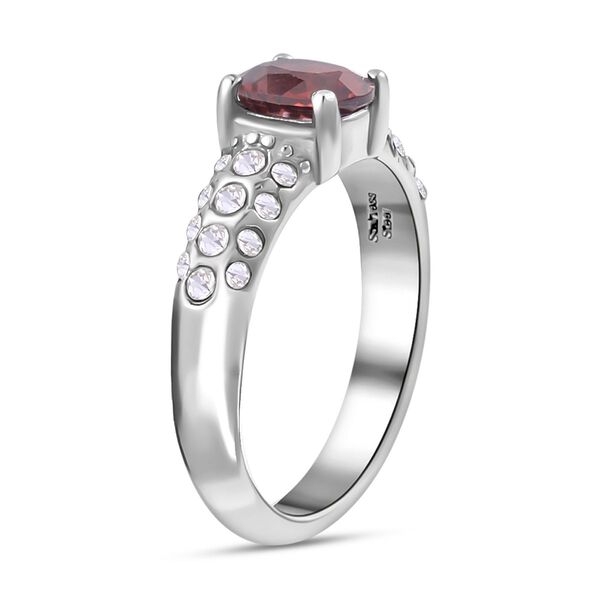 3er Set Roter Granat Anhänger mit Kette und Ring, Edelstahl, ca. 0.60 ct image number 4