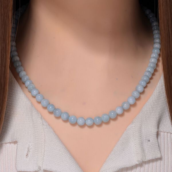 Aquamarin Perlen-Halskette, 50+5 cm - 170 ct. image number 2