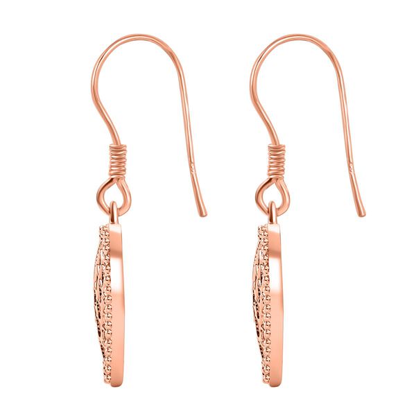 Herz Ohrringe, 925 Silber in Rosegold Vermeil image number 4