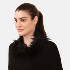 LA MAREY Pashmina Poncho mit Kunstfell Bordüre, Free Size, Schwarz  image number 4