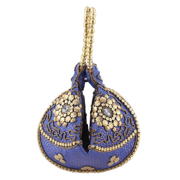 Gl&uuml;ckskekstasche aus Samtbrokat mit Perlen, lila image number 4