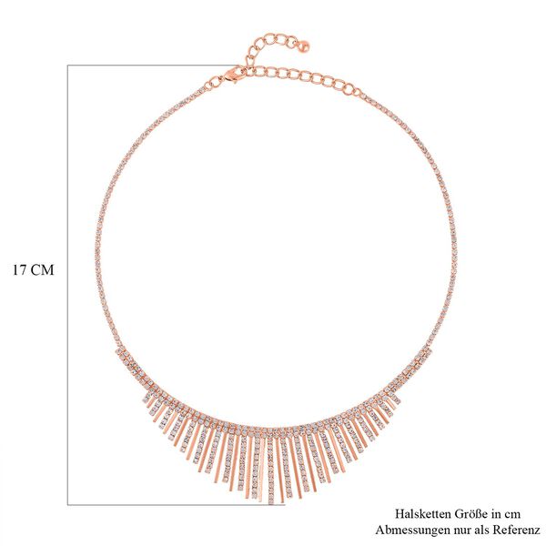 Weißer Kristall Halskette, ca. 40.5 cm, roséfarben image number 4