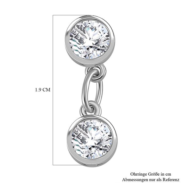 Moissanit Ohrringe, 925 Silber rhodiniert - 2 ct. image number 6