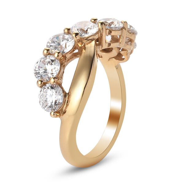 LUSTRO STELLA Hergestellt mit ZIRKONIA Ring 925 Silber 585 Vergoldet image number 5