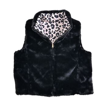 Wendbare Weste mit Kunstfell-Futter, Beige