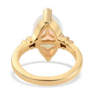 Natürlicher, äthiopischer Opal und Diamant-Ring, 925 Silber Gelbgold Vermeil (Größe 17.00) ca. 2,89 ct image number 5