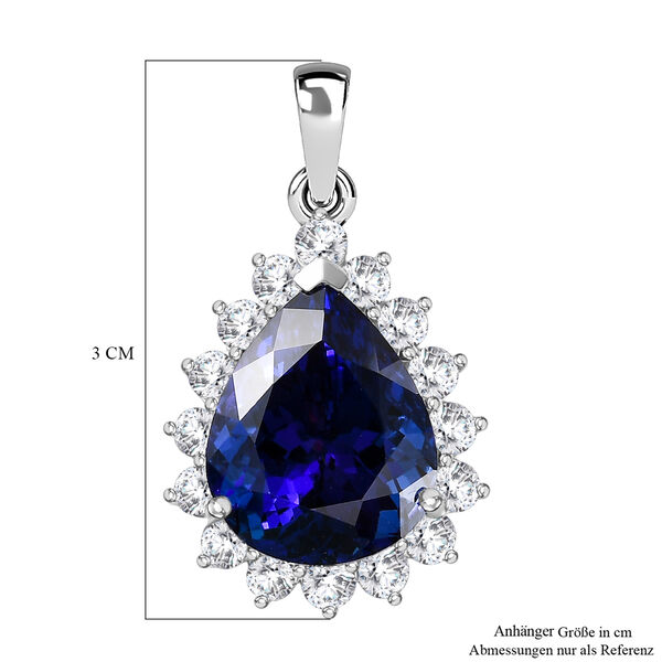 Rhapsody AAAA Tansanit, Weißer Diamant Anhänger 950 Platin ca. 10,91 ct. image number 5