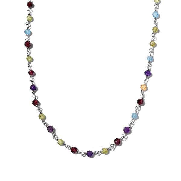 Mehrfarbige Edelstein-Halskette,  50 cm - 20 ct. image number 0