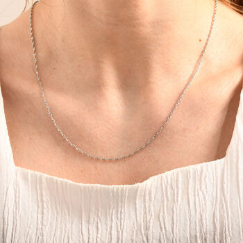 Italienische Singapur-Kette, 925 Silber rhodiniert, ca. 60 cm, ca. 2,98g