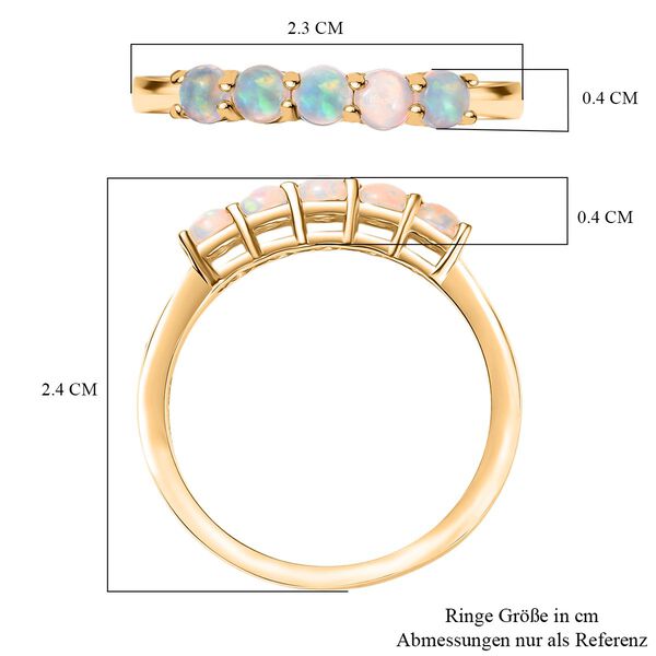 D'Joy AA Nat&uuml;rlicher, &auml;thiopischer Welo Opal Ring 925 Silber 750 Gelb Vergoldet (Gr&ouml;&szlig;e 17.00) ca. 0.38 ct image number 7