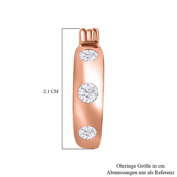 Moissanit Ohrringe, 925 Silber Ros&eacute;gold Vermeil, ca. 0.61 ct image number 6