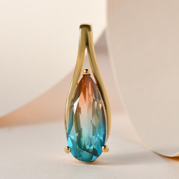 Aqua Terra Costa Quarz Triplett-Anh&auml;nger, 925 Silber vergoldet ca. 3,55 ct image number 3