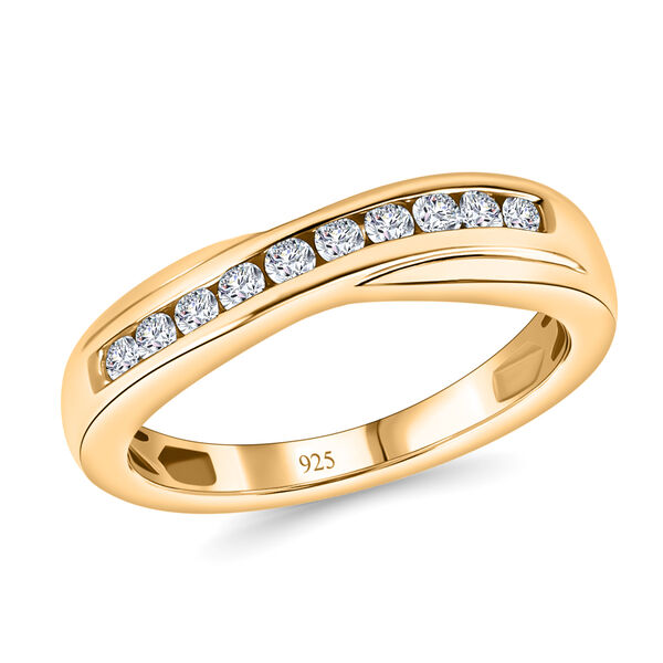 Wei&szlig;er Diamant P Ring 925 Silber Vermeil YG ca. 0,25 ct. image number 4