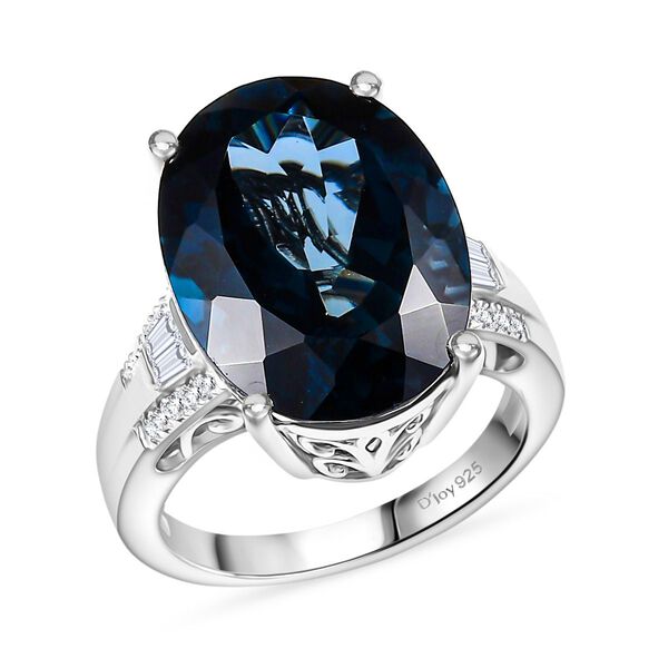D'Joy London Blautopas und Moissanit Ring - 14 ct. image number 4