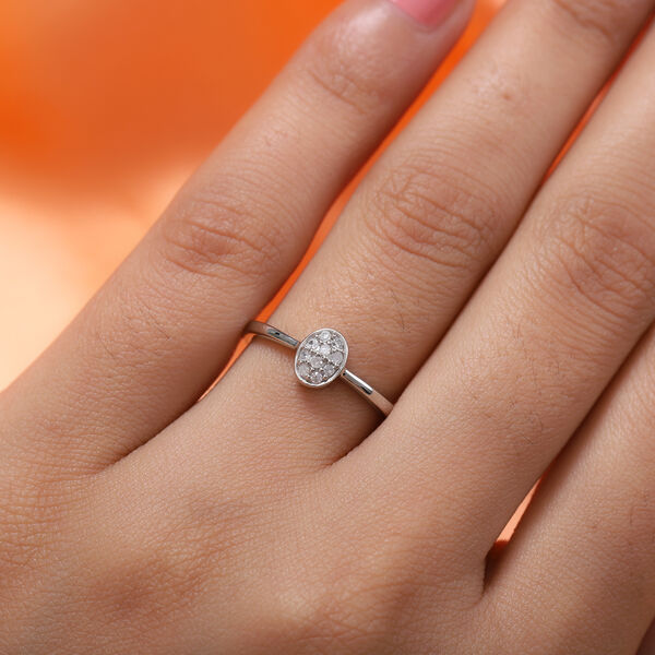 Diamant Cluster Ring 925 Silber Platin-Überzug image number 3