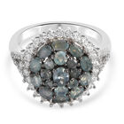 Alexandrit und Zirkon Ring 925 Silber platiniert  ca. 1,95 ct image number 0