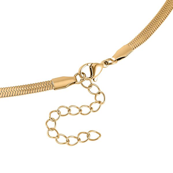 2-teiliges Schmuckset, Halskette und Armband mit Blauer Kristallen, 316L Edelstahl und goldfarben image number 4