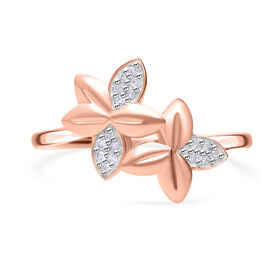 ALLORO Diamant Ring, 925 Silber mit Roségold Vermeil