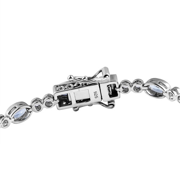 Tansanit und wei&szlig;es Zirkon-Armband, 19 cm - 4,19 ct. image number 4