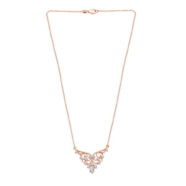 Moissanit Halskette ca. 45 cm 925 Silber 750 Ros&eacute;gold Vermeil ca. 1.74 ct image number 4