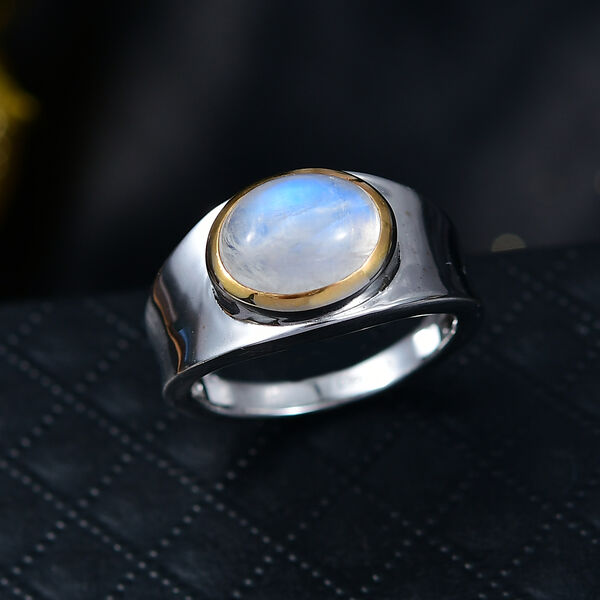 D'Joy AA Regenbogen Mondstein zweifarbiger Ring - 3,27 ct. image number 2